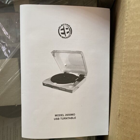 New Electro Brand USB Record Player Turntable Model 2650MO - Open Box - Picture 2 of 7